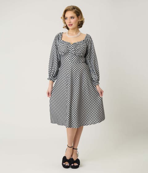 Peasant Sleeve Swing Dress