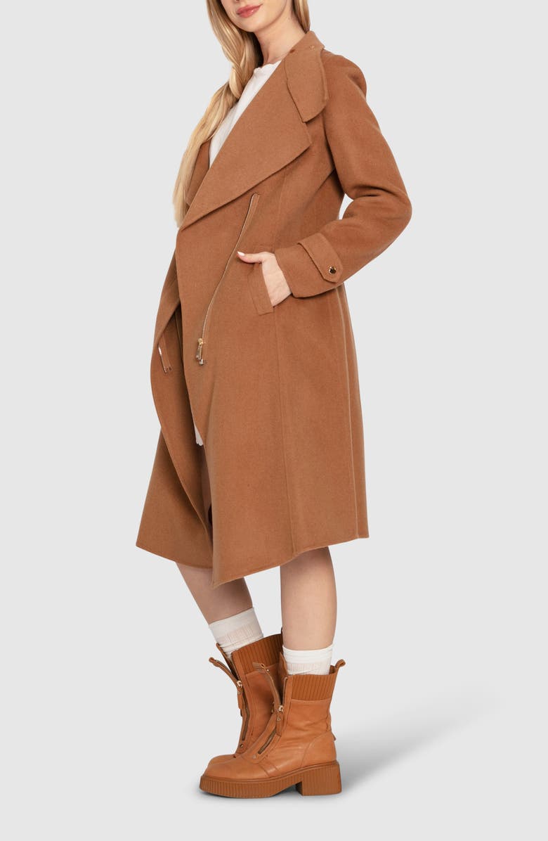 Belle & Bloom Envy Me Asymmetric Zip Wool Blend Coat, Alternate, color, 