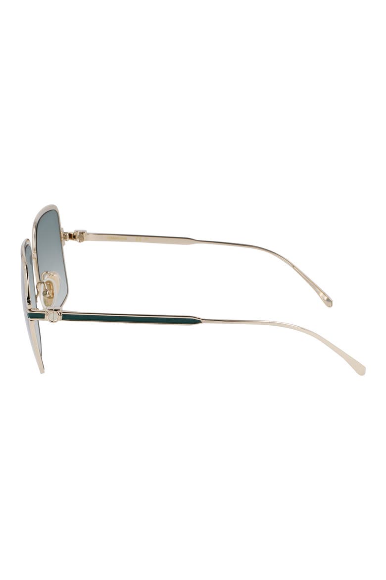Gancini 57mm Modified Rectangular Sunglasses, Alternate, color, GOLD/ GREEN GRADIENT