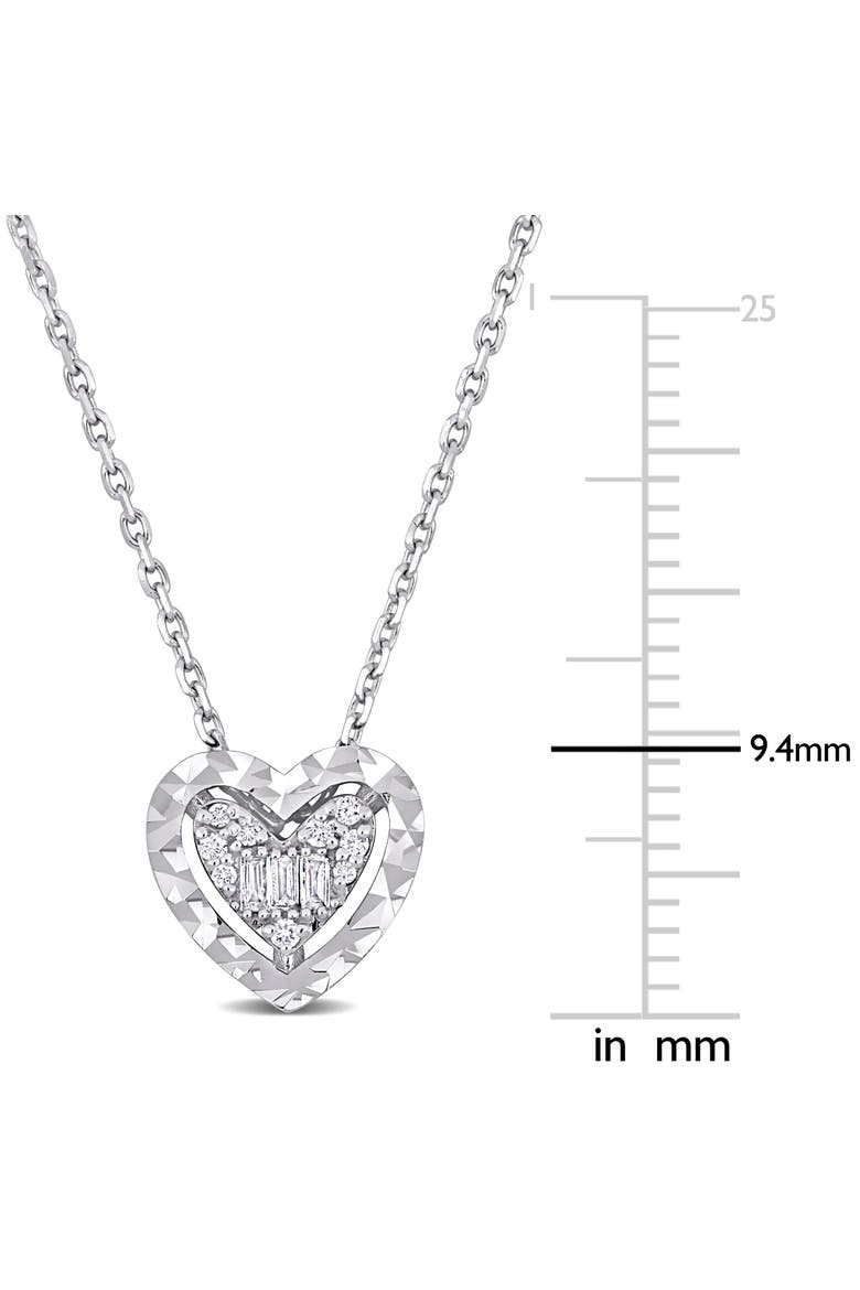 Diamond Accent Heart Necklace 14k White Gold, Alternate, color, 14k White Gold