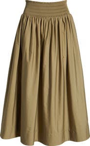 Nordstrom Smocked Cotton Midi Skirt