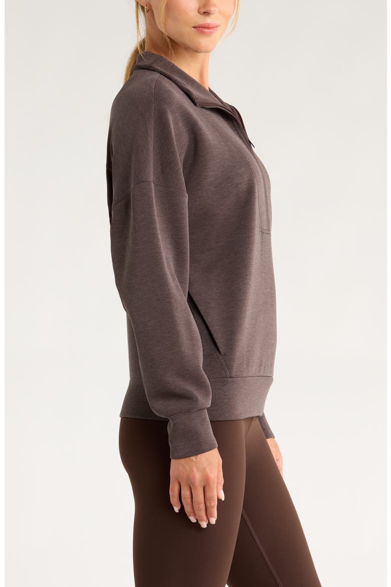 Soft Luxe Half Zip Pullover, Alternate, color, BROWN MOLE HEATHER