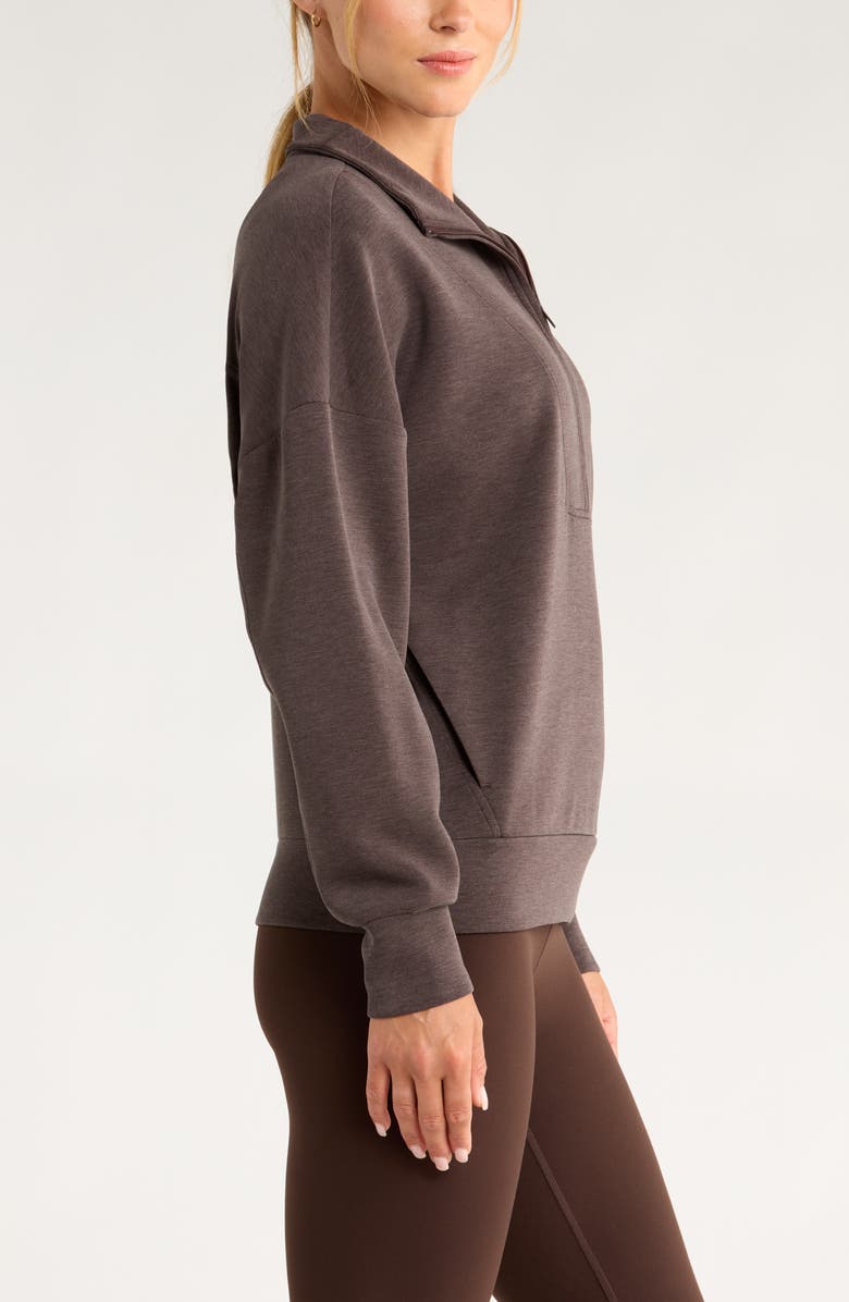 Zella Ultrasoft Half Zip Pullover, Alternate, color, Brown Mole Heather