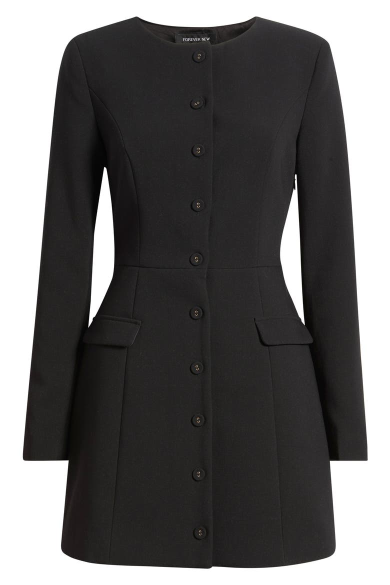 Shelby Long Sleeve Blazer Minidress, Alternate, color, BLACK