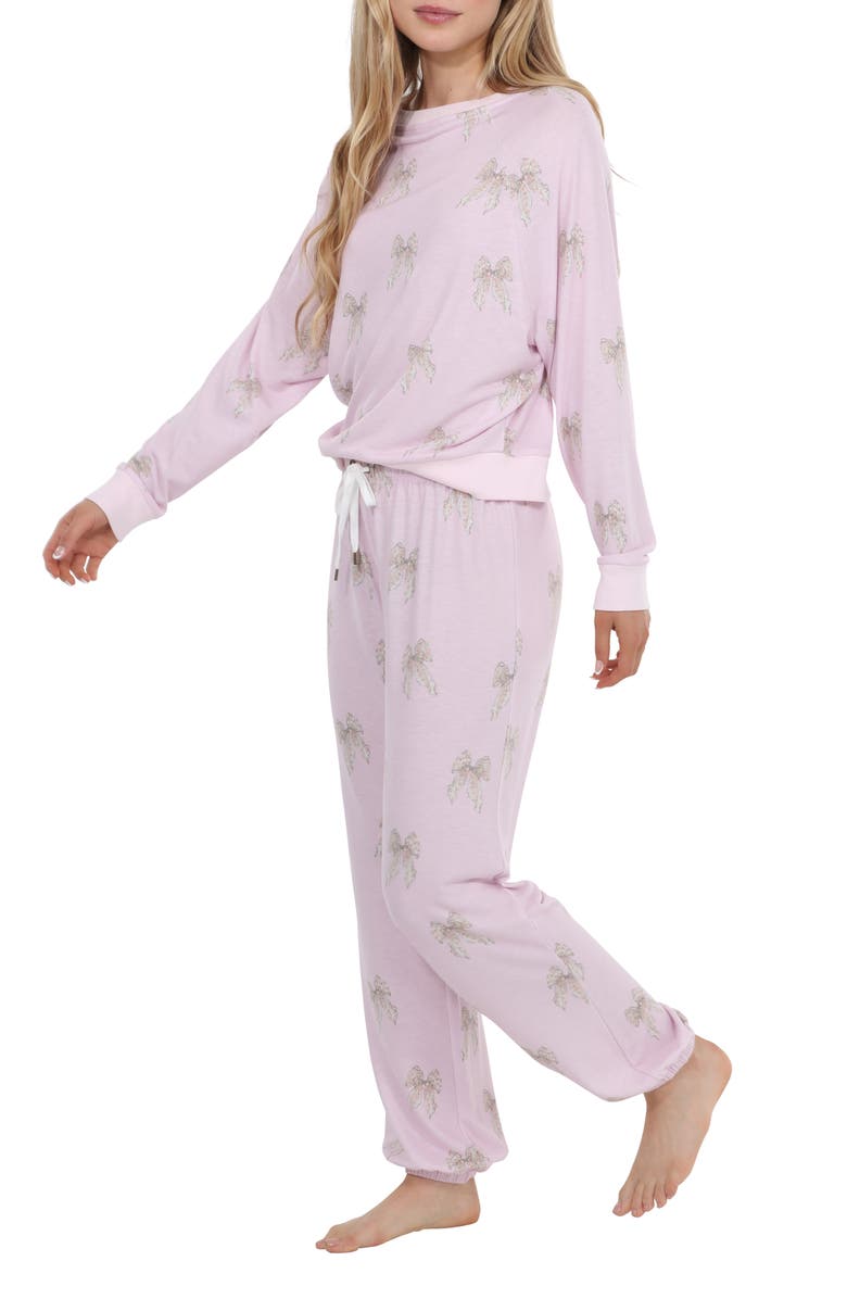 Honeydew Star Seeker Brushed Jersey Pajamas, Alternate, color, Sweetheart Bows