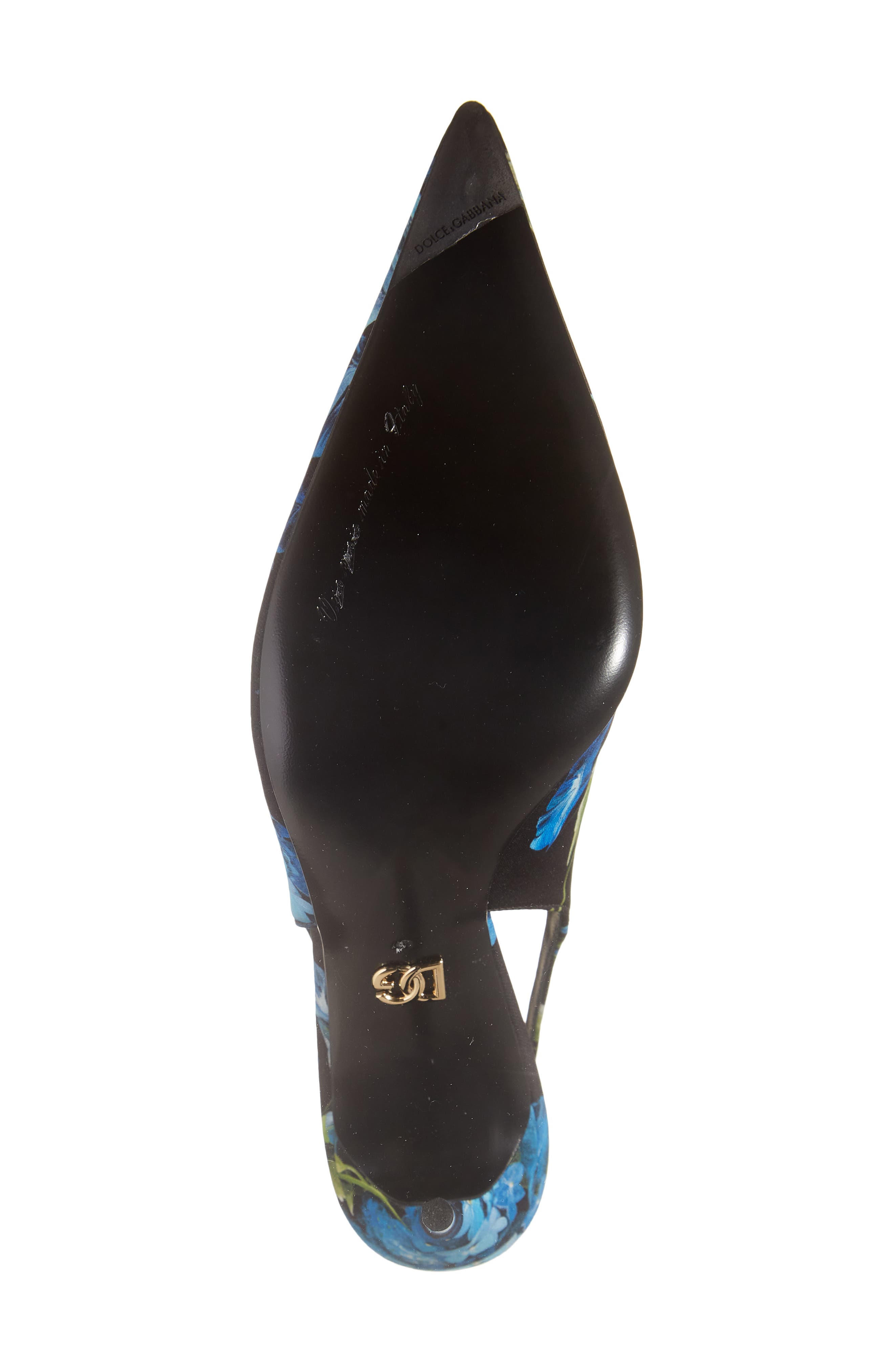 Dolce&Gabbana Lollo Floral Slingback Pump, Alternate, color, Black/ Blue