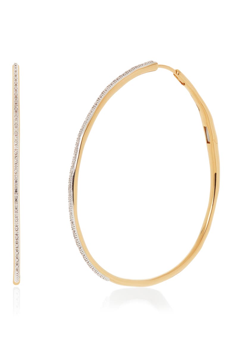 Riva Cocktail Diamond Hoop Earrings, Alternate, color, YELLOW GOLD