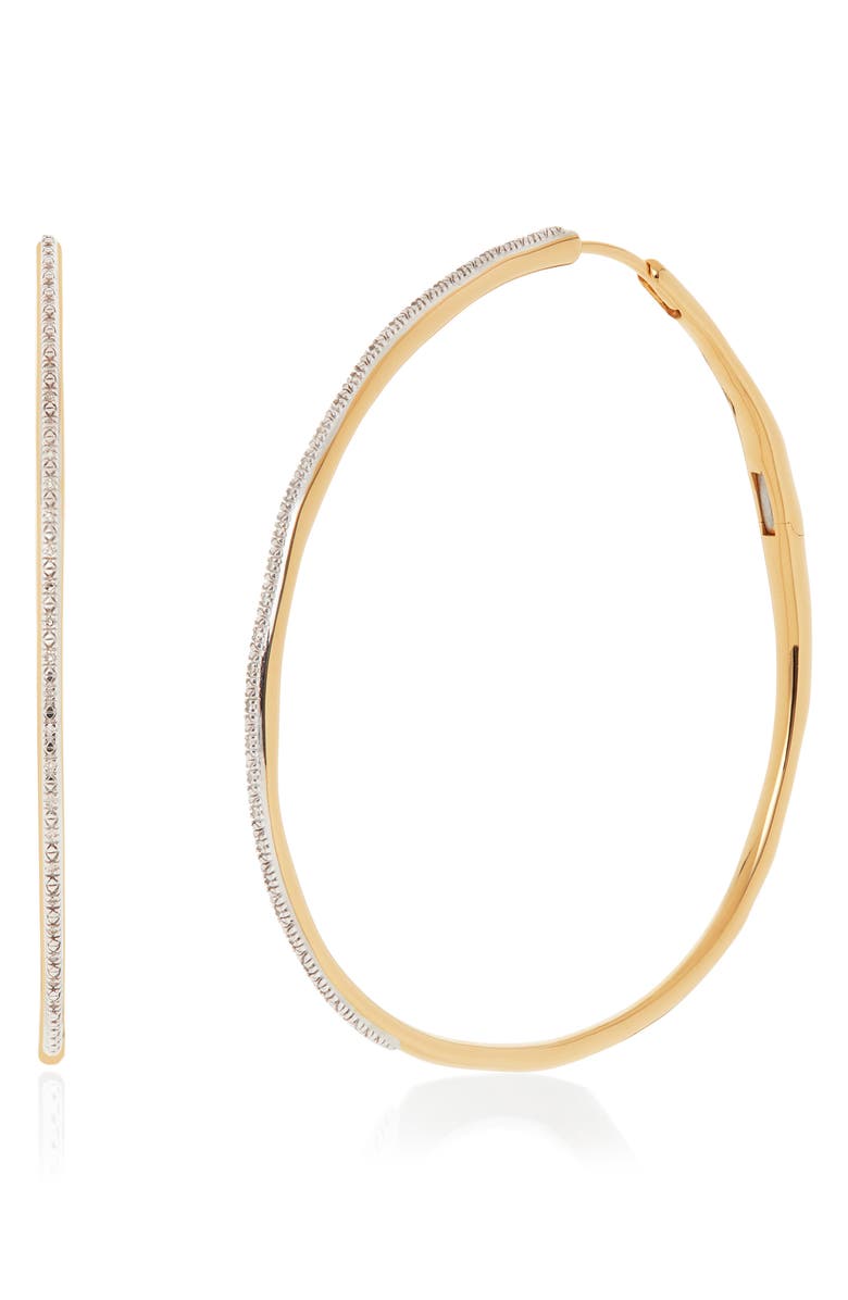 Monica Vinader Riva Cocktail Diamond Hoop Earrings, Alternate, color, Gold