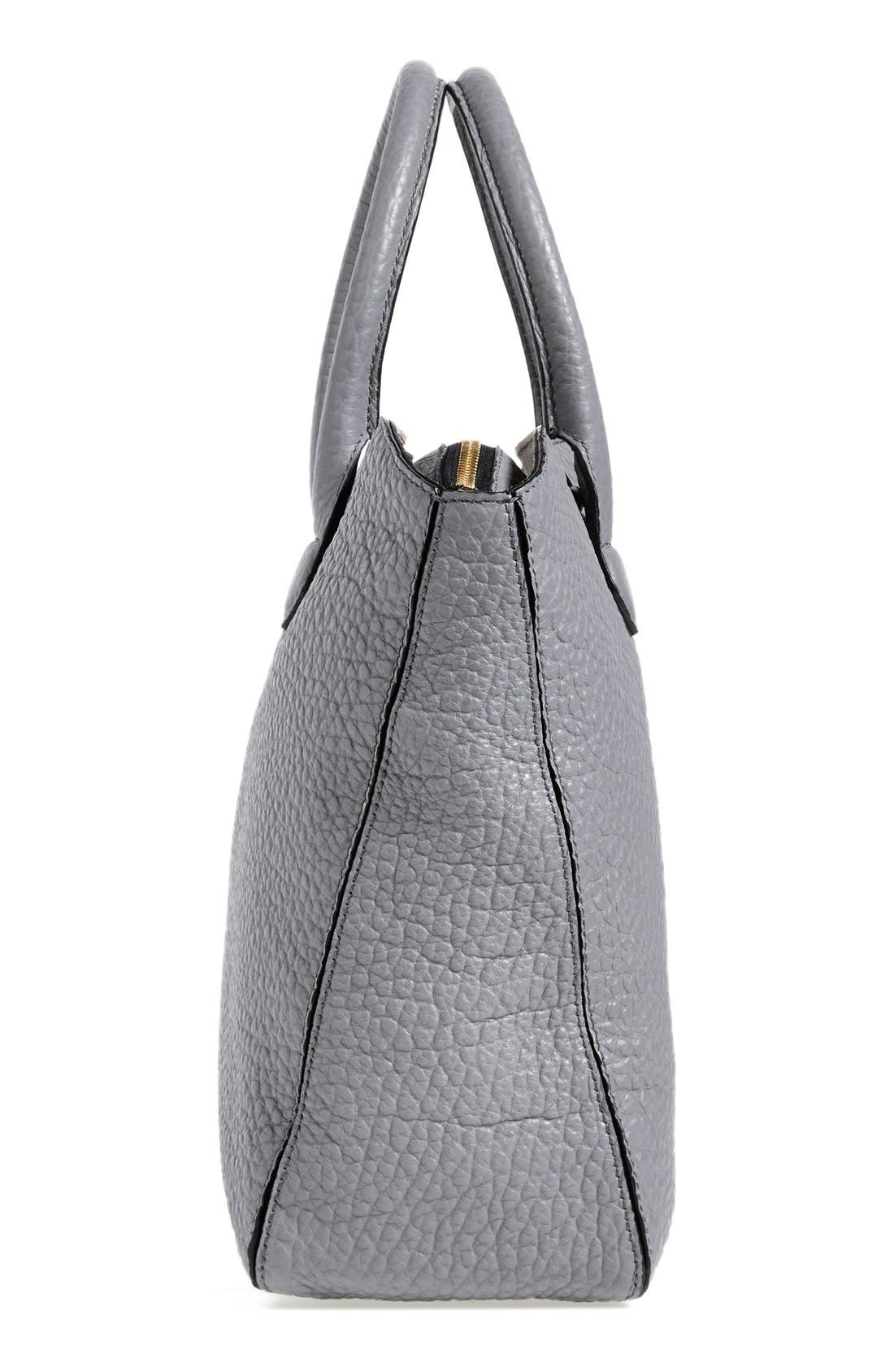 'Dewsbury' Grain Leather Tote, Alternate, color, GREY