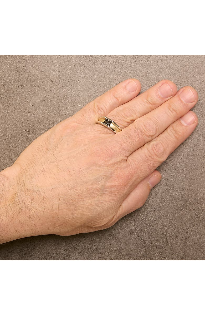 Haus of Brilliance Men's 14K Yellow Gold Plated Sterling Silver 1/2 Cttw Black Diamond Band Ring, Alternate, color, Yellow Gold Over Silver