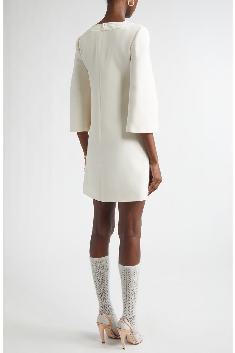 Wool & Silk Crepe Couture Dress, Alternate, color, IVORY