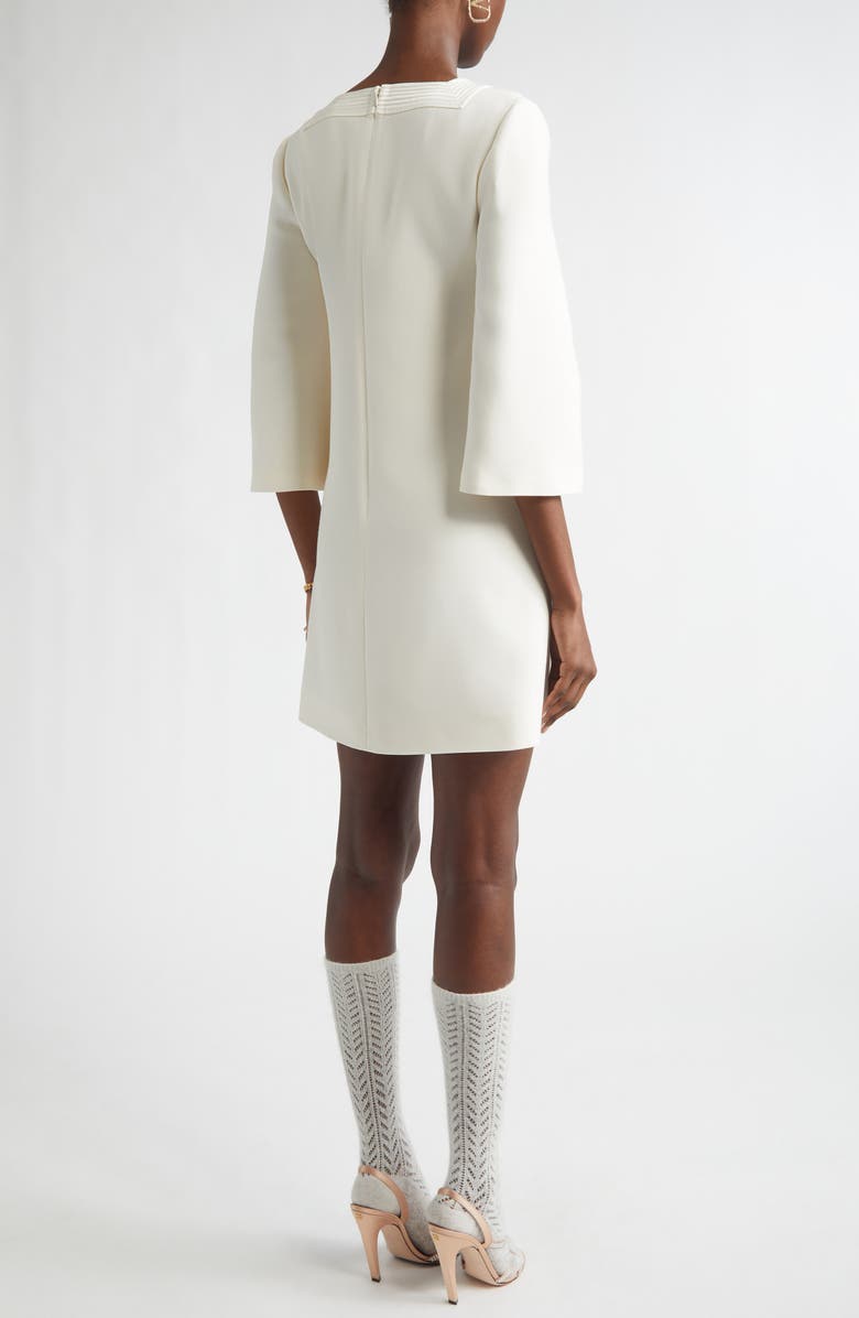 Valentino Wool & Silk Crepe Couture Dress, Alternate, color, Ivory