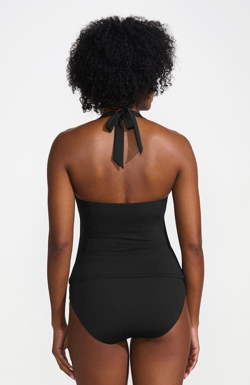 Lands' End Twist Halter Tankini Top In Black