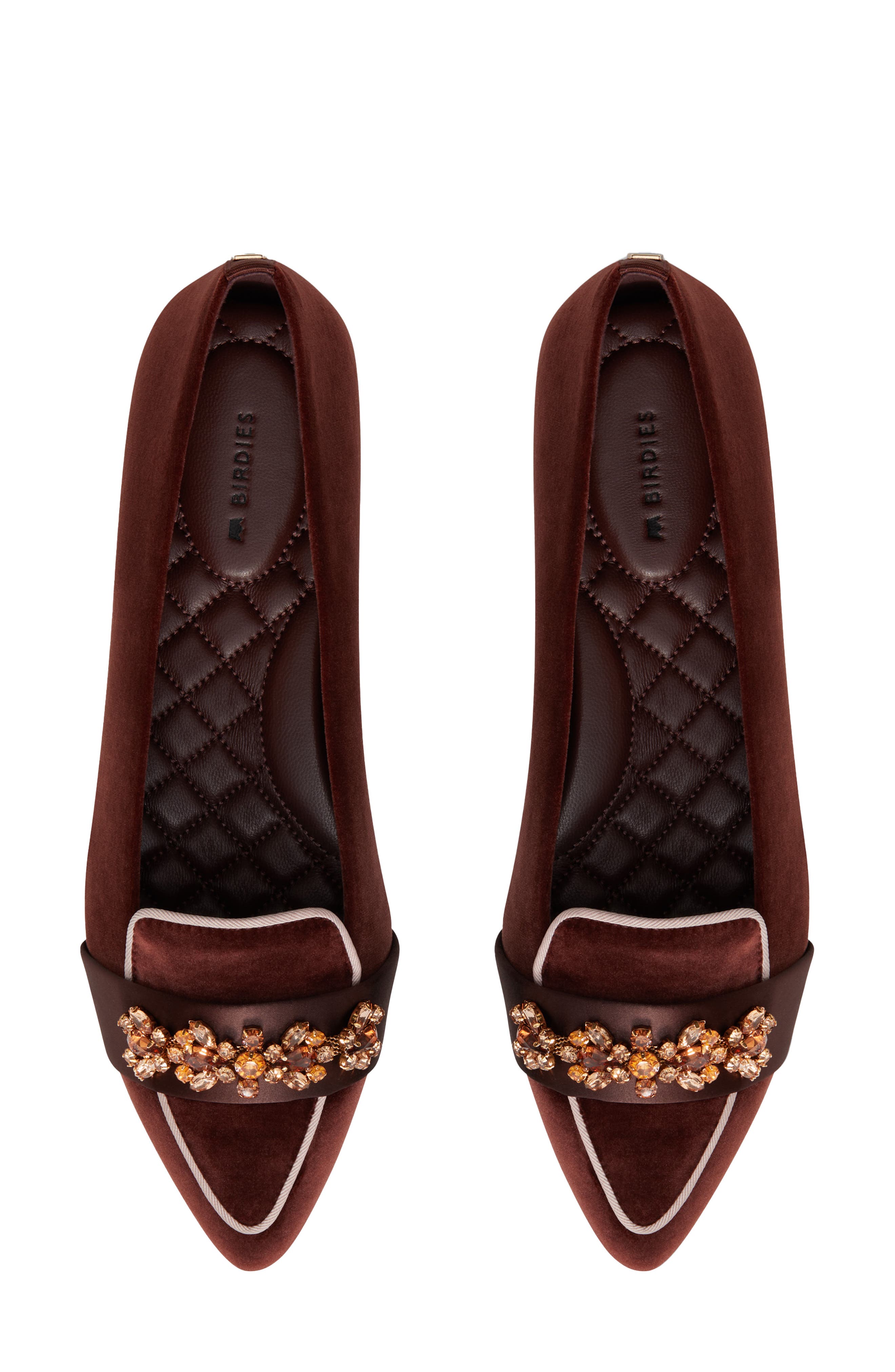 The Sparrow Loafer Velvet Jewel, Alternate, color, BRANDY JEWELED VELVET