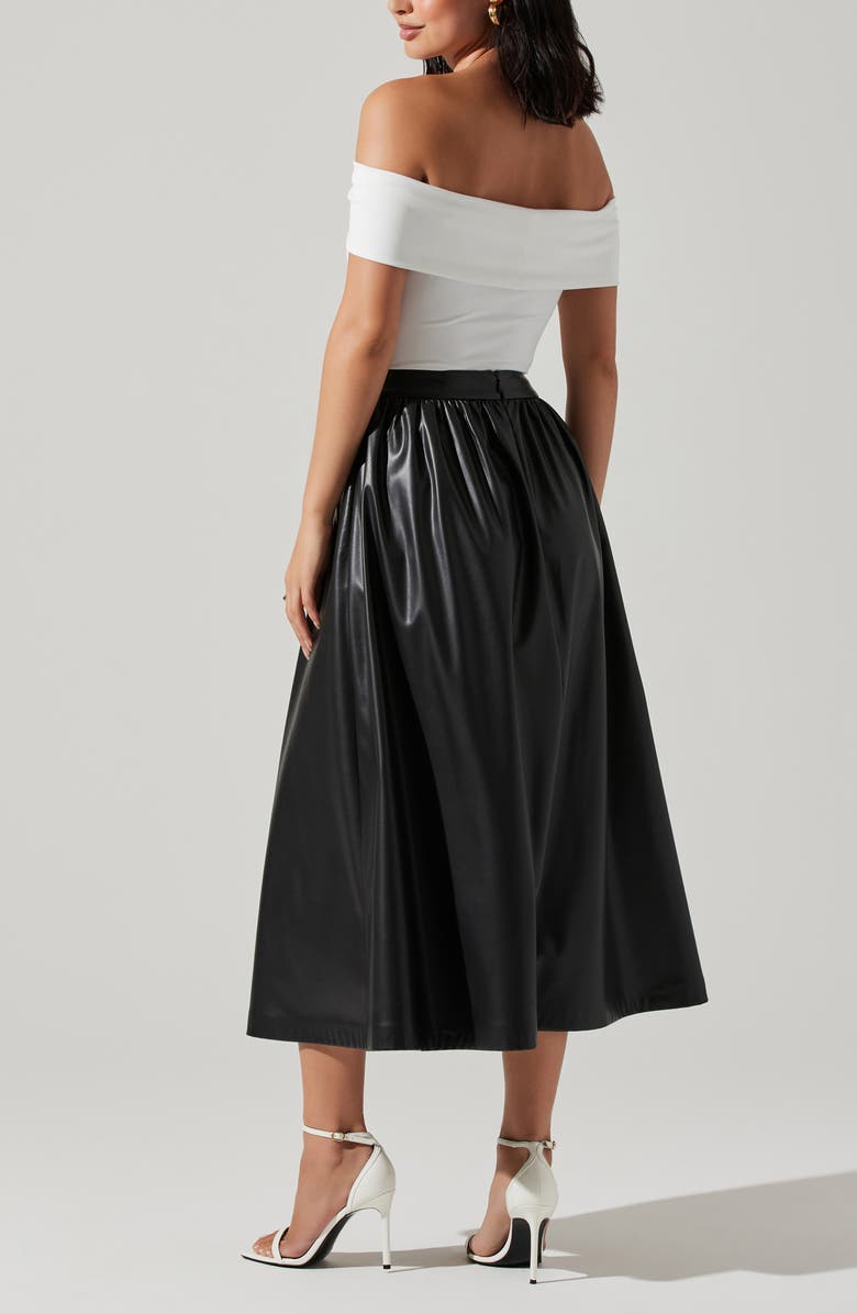 ASTR the Label Diandra High Waist Faux Leather Midi Skirt, Alternate, color, 