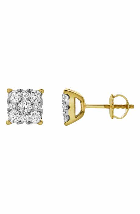 LuvMyJewelry Lab Grown Diamond Cluster Stud Earrings