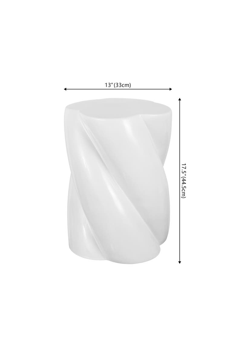 JONATHAN Y Yves 18" Modern Minimalist Rope Twist Ceramic Indoor-Outdoor Garden Stool, Alternate, color, Off-White