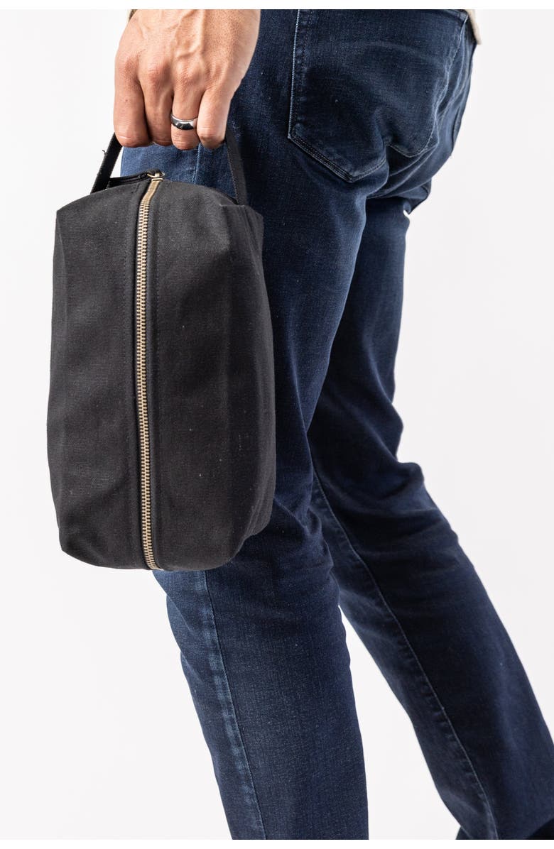 Terra Thread Organic Cotton Toiletry Bag, Alternate, color, Ivory Black