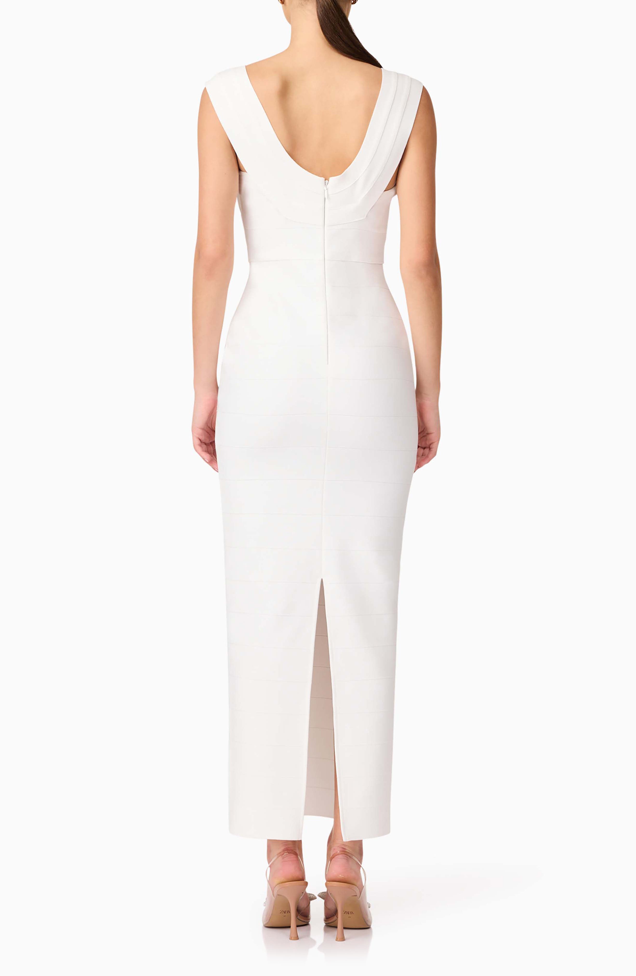 Fiona Square Neck Drape Back Column Gown - image 2