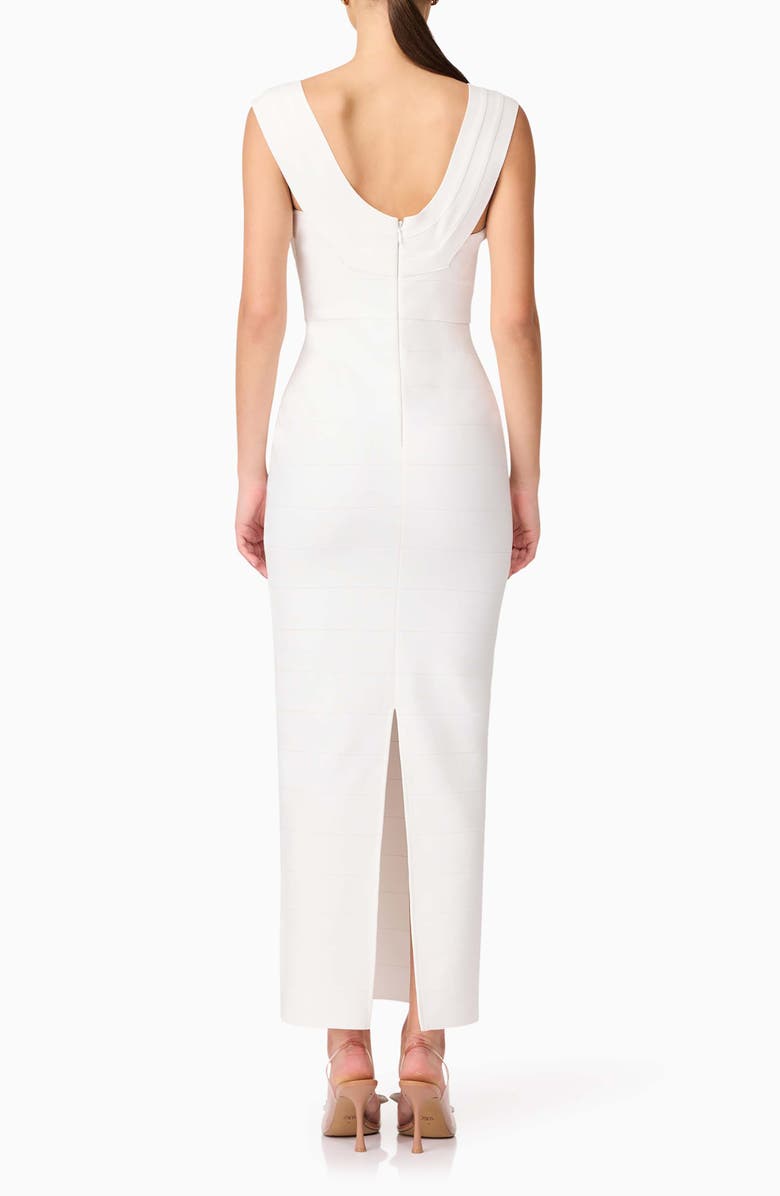 Elliatt Fiona Square Neck Drape Back Column Gown, Alternate, color, White