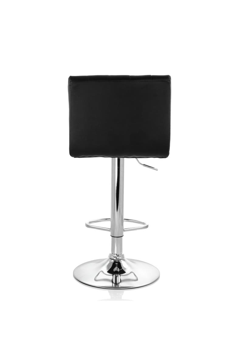Elama 2 Piece Tufted Faux Leather Adjustable Bar Stool, Alternate, color, Black