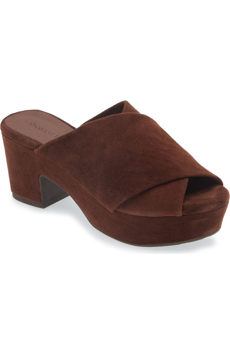 Chocolat Blu Georgette Platform Slide Sandal, Main, color, Chocolate