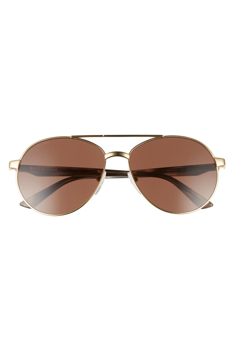 59mm Aviator Sunglasses, Alternate, color, SHINY ENDURA GOLD/ BROWN
