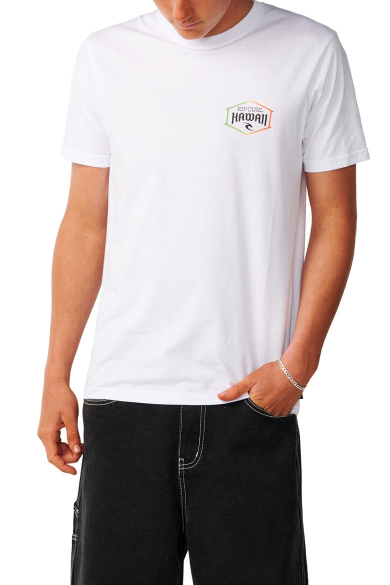 Aloha State Lockup Cotton Graphic T-Shirt, Main, color, WHITE