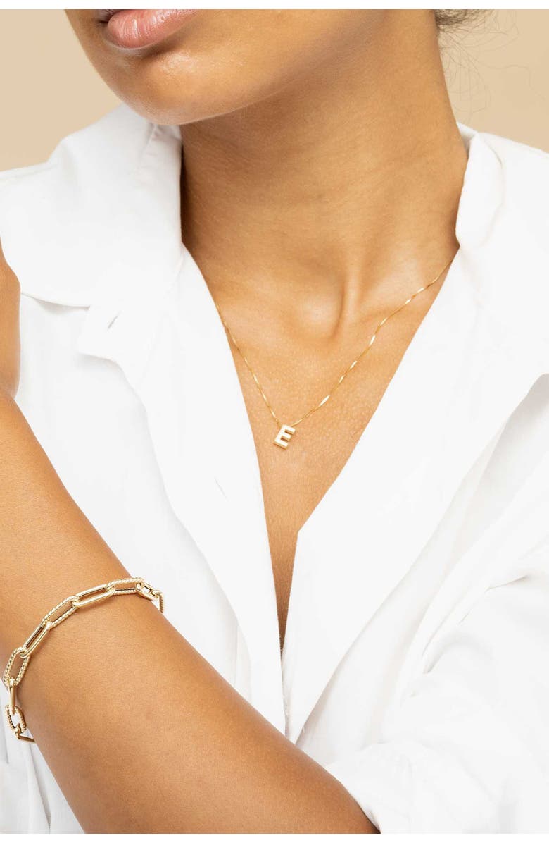 Oradina 14K Gold Love Letter Initial Necklace, Alternate, color, Letter A