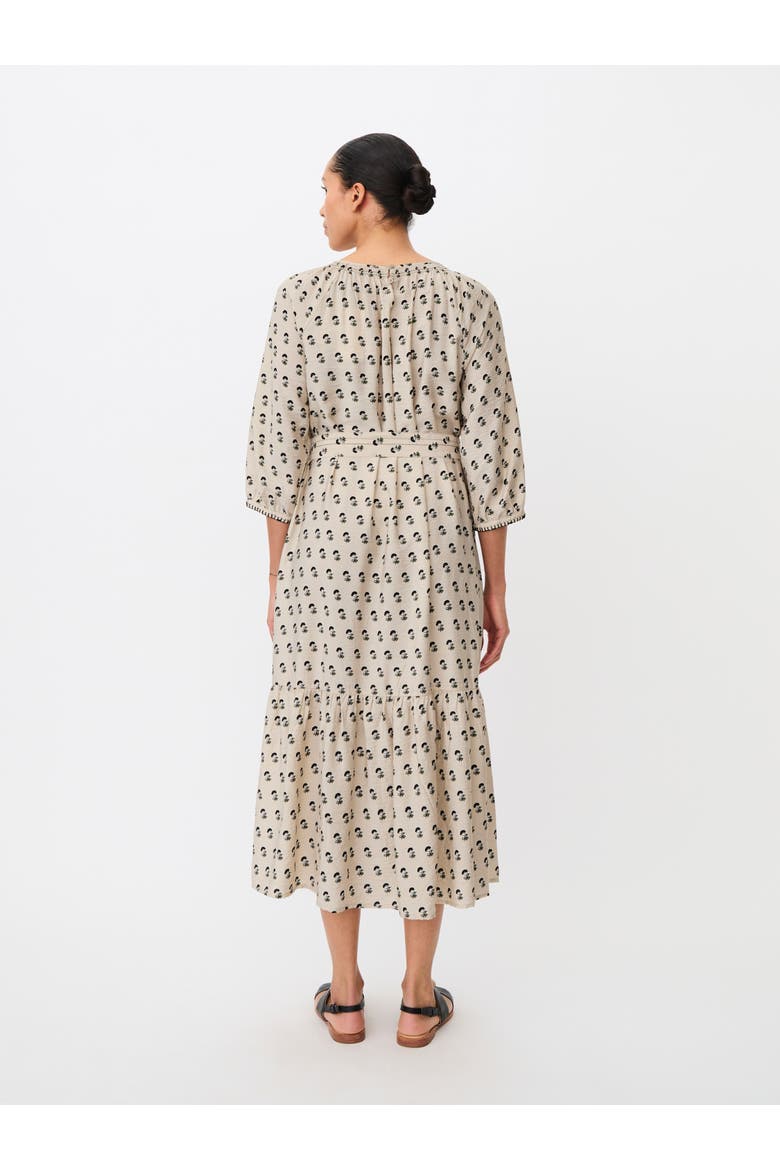 Gathered Neck Midi Dress, Alternate, color, Olivine