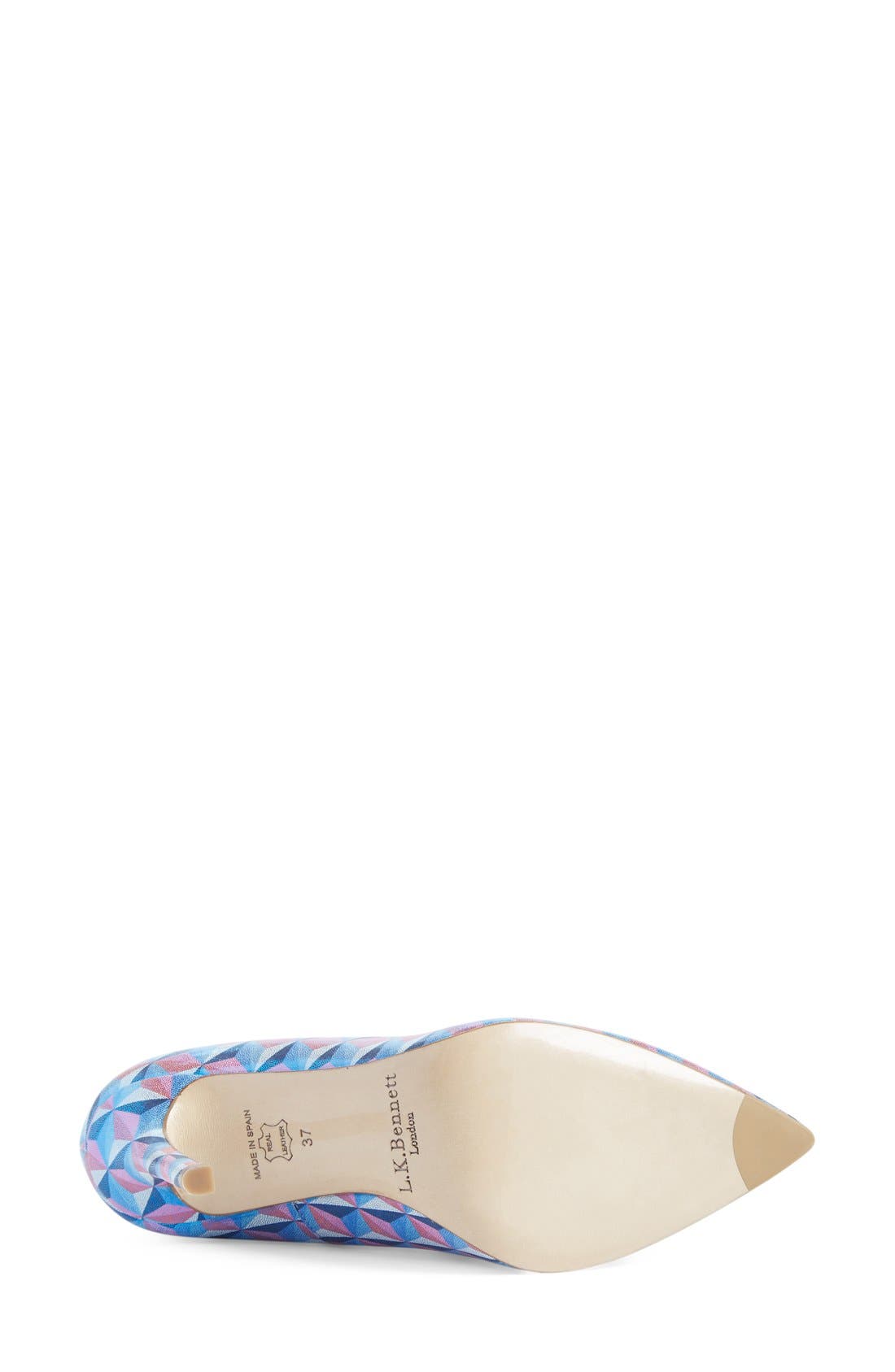 L.K. Bennett 'Fern' Pointy Toe Pump, Alternate, color, MULTI PRINT BLUE