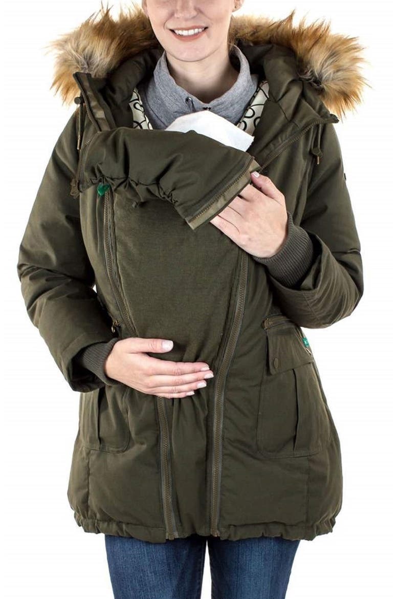 Convertible Down 3-in-1 Maternity Jacket, Alternate, color, KHAKI GREEN