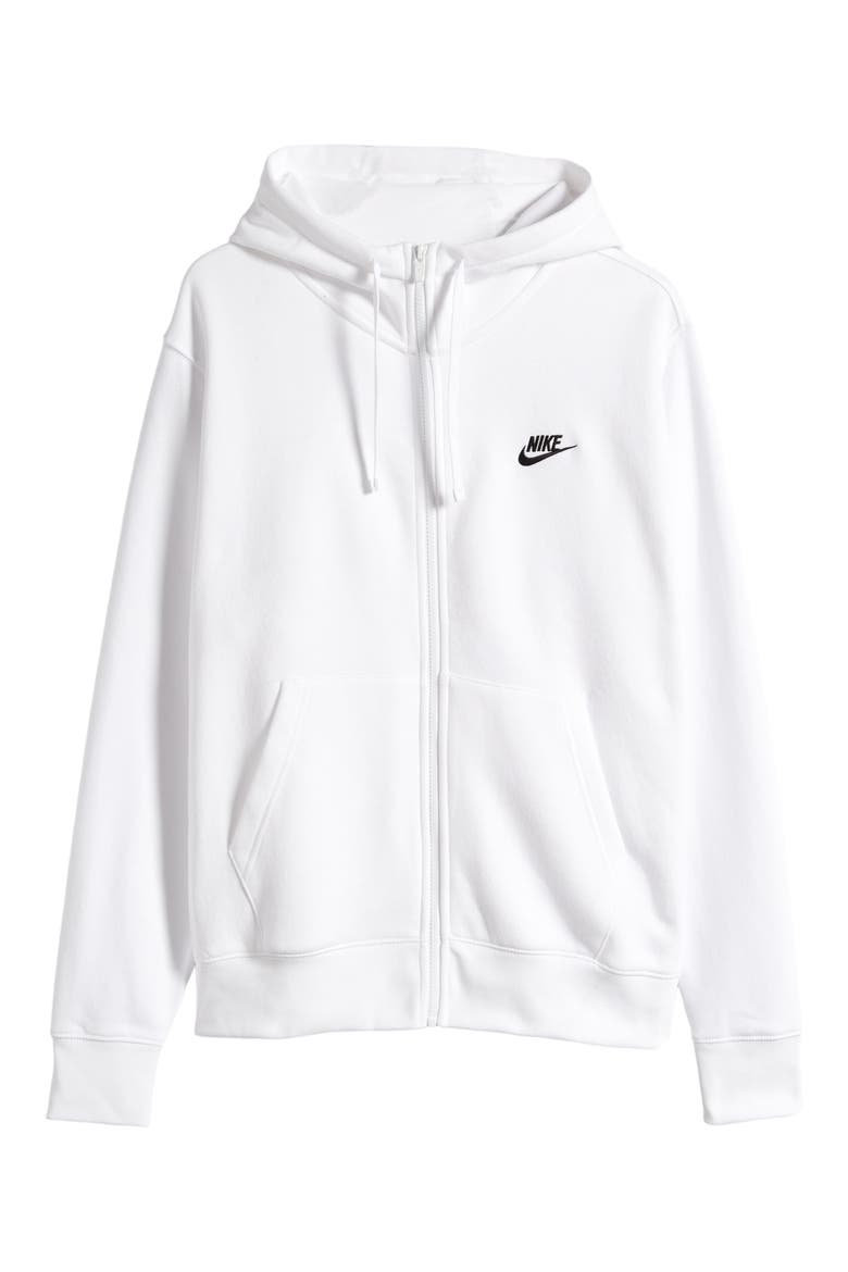 Men's Club Zip-Up Logo Hoodie, Alternate, color, WHITE/BLACK