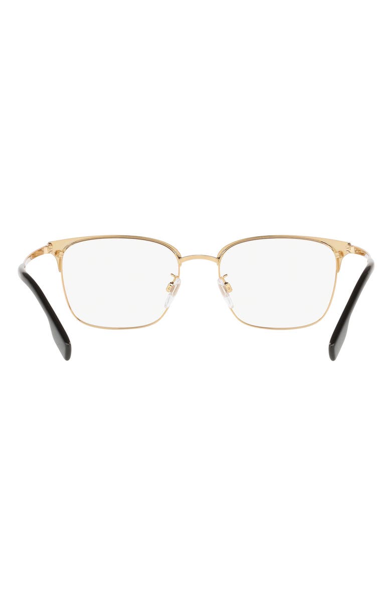 Burberry 53mm Square Optical Glasses, Alternate, color, Matte Black/ Gold / Demo Lens