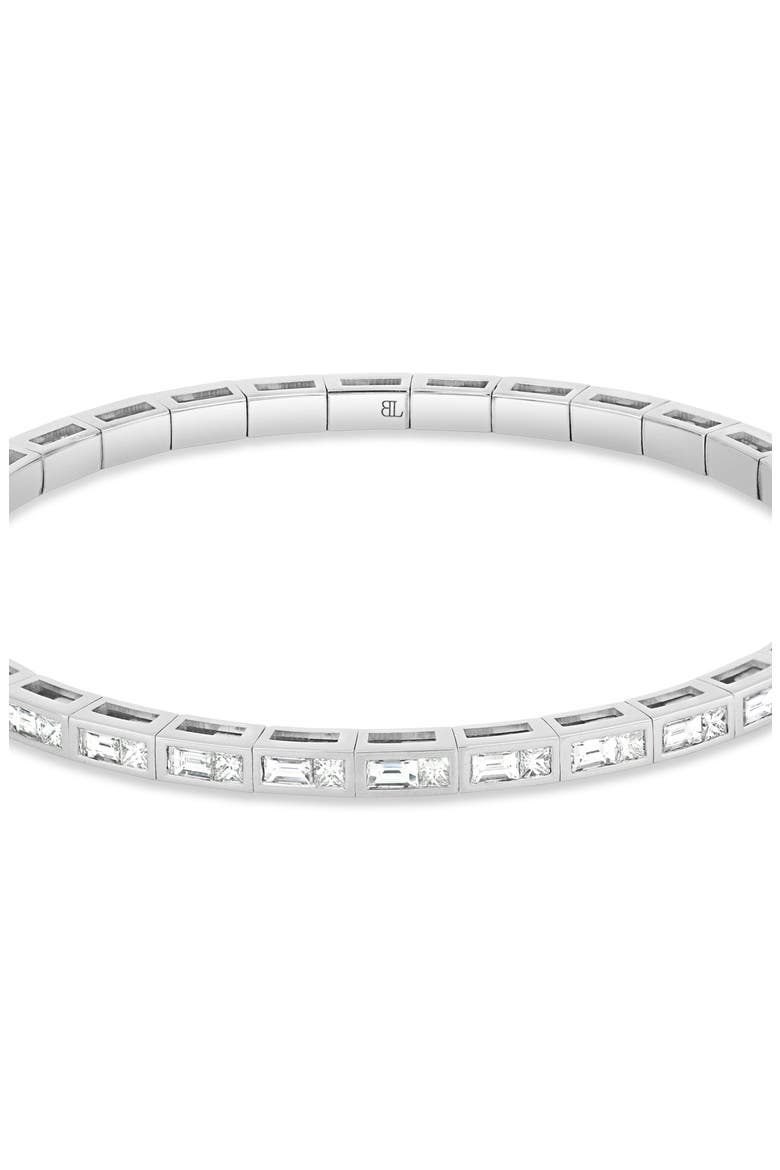 18K Gold Gatsby Natural Diamond Stretch Bracelet (Online Trunk Show), Alternate, color, 18K WHITE GOLD
