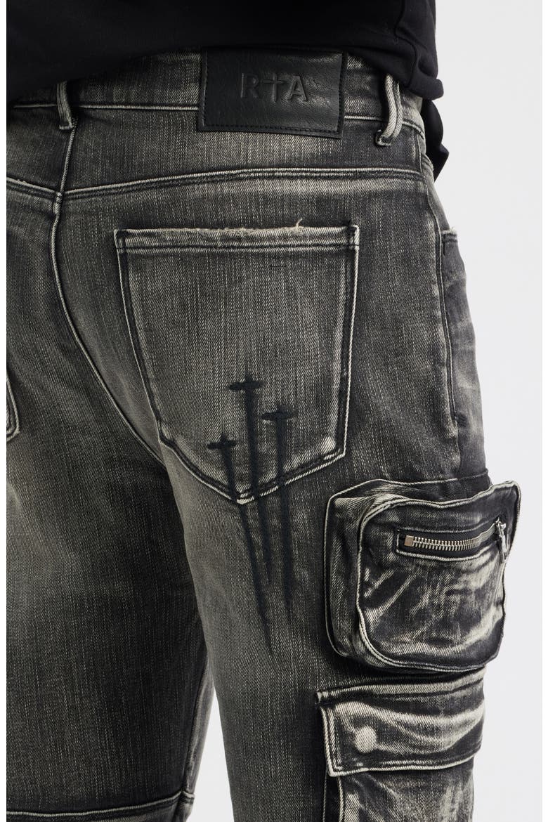 Slate Cargo Skinny Jeans, Alternate, color, ASH STORM
