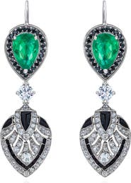 Mindi Mond Emerald & Diamond Drop Earrings
