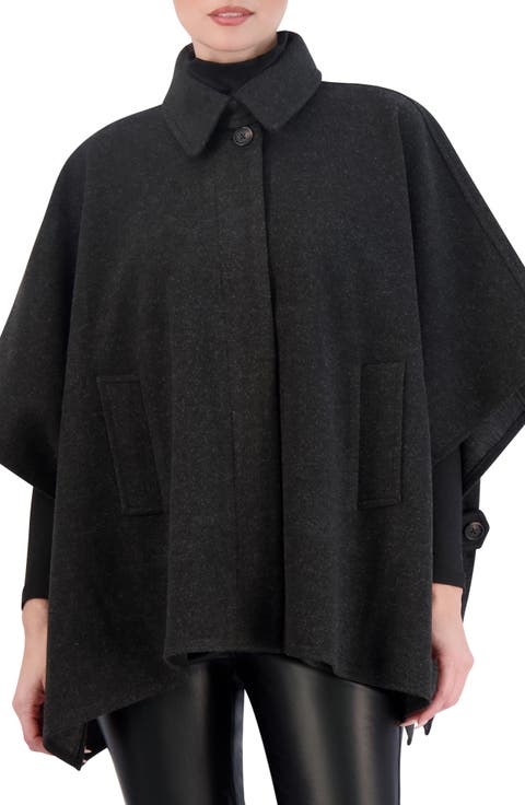 Felted Button Front Cape