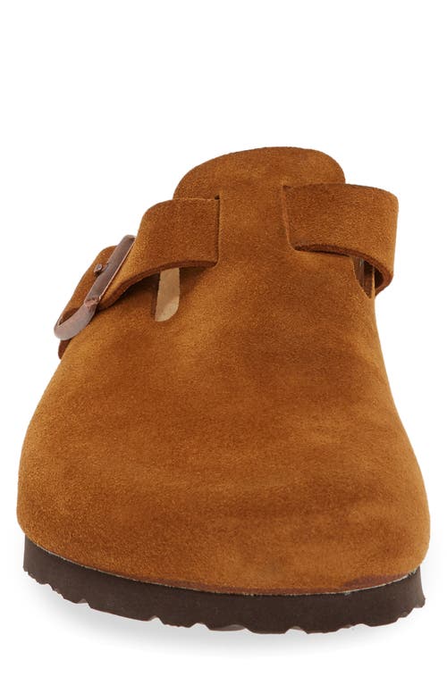 Birkenstock Boston Oiled Nubuck Leather Unisex Clogs In Cognac