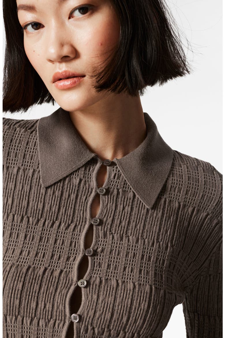 Flared Sleeve Cardigan, Alternate, color, MOLE DARK