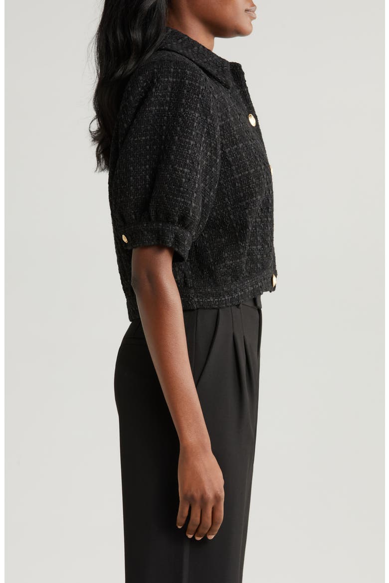 Cove Tweed Crop Jacket, Alternate, color, BLACK
