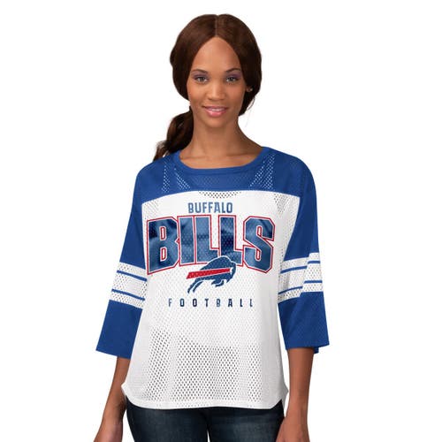 G-iii 4her By Carl Banks Royal Buffalo Bills First Team 3/4-sleeve Mesh T-shirt In Blue