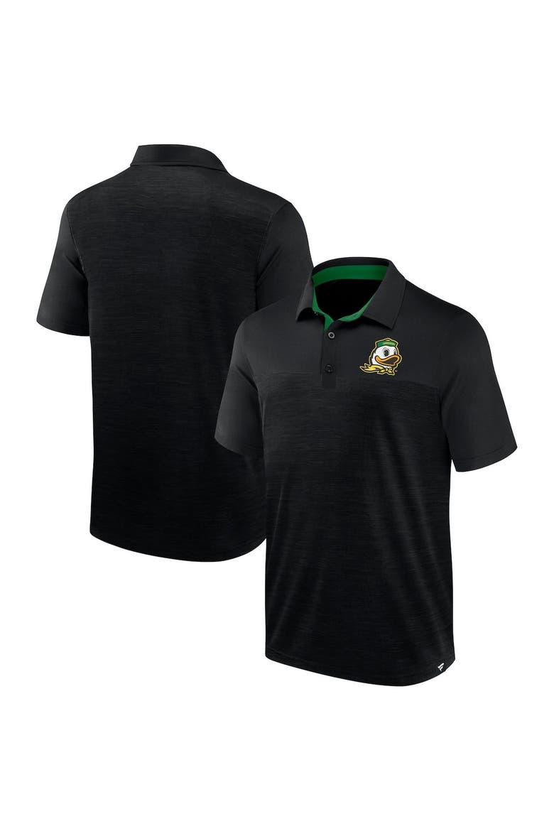 Men's Fanatics Branded Heather Black Oregon Ducks Classic Homefield Polo, Main, color, Heather Black