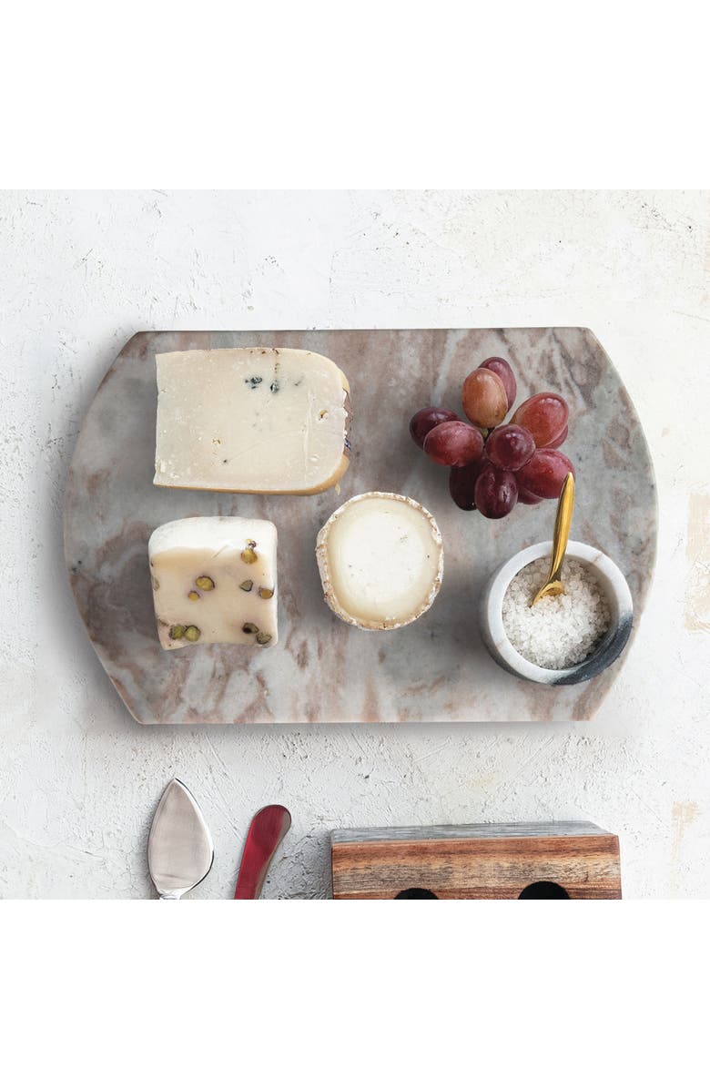 Storied Home Long Marble Cutting Board, Buff, Alternate, color, Cream