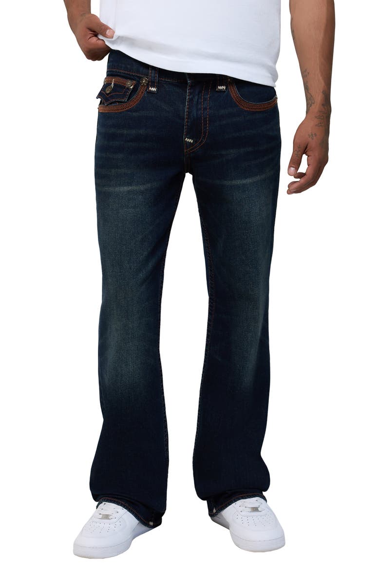 Billy Super Flatlock Flap Bootcut Jeans, Main, color, MIDNIGHT SERENADE DARK WASH