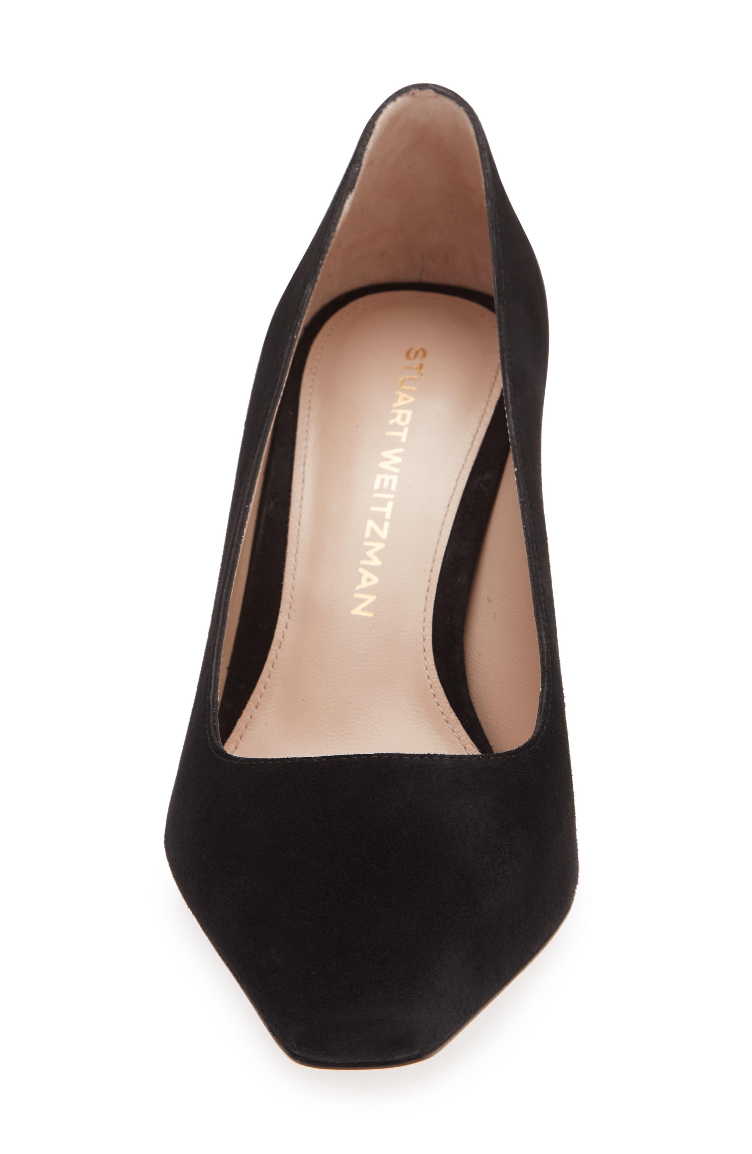 Stassi Croc Embossed Leather Pump, Alternate, color, BLACK SUEDE