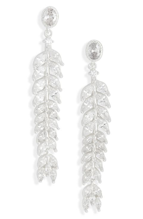 Cubic Zirconia Vine Drop Earrings