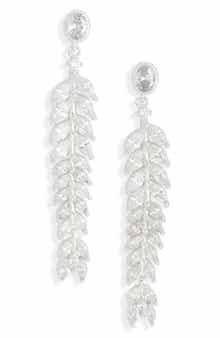 Cubic Zirconia Vine Drop Earrings