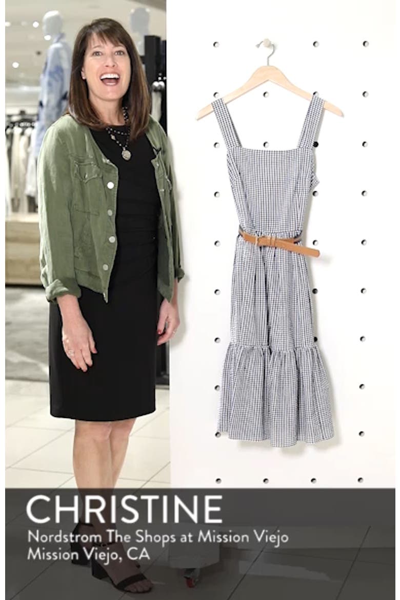 Ruffle Hem Seersucker Check Fit & Flare Dress video