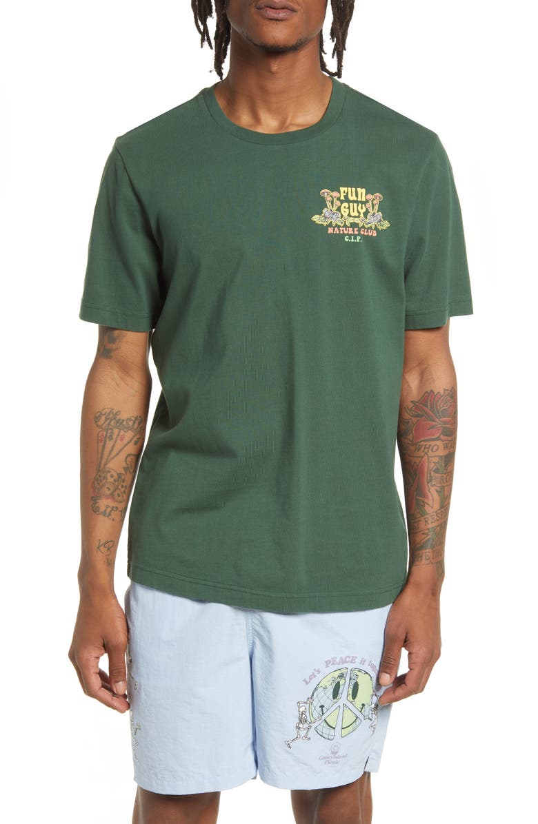 CONEY ISLAND PICNIC Nature Club Organic Cotton Graphic Tee, Main, color, Forest Green